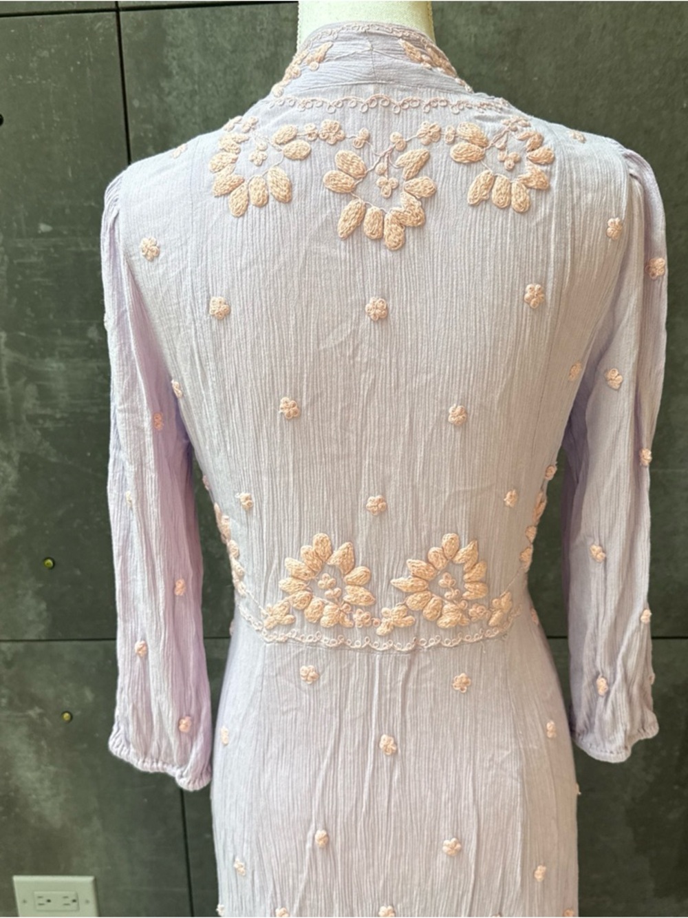 Free People Lavender Maxi Dress with Blush Embroidery - Picture 6 of 14